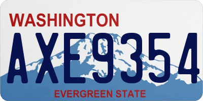 WA license plate AXE9354