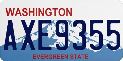 WA license plate AXE9355