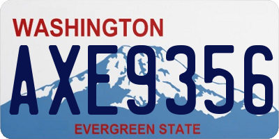 WA license plate AXE9356