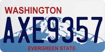 WA license plate AXE9357