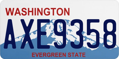WA license plate AXE9358