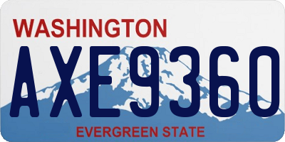 WA license plate AXE9360