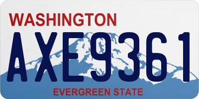 WA license plate AXE9361