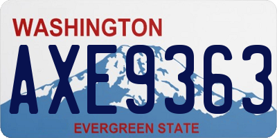 WA license plate AXE9363