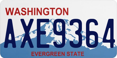 WA license plate AXE9364