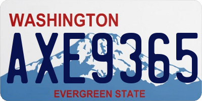 WA license plate AXE9365