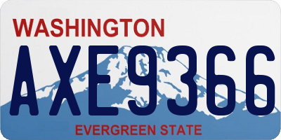 WA license plate AXE9366