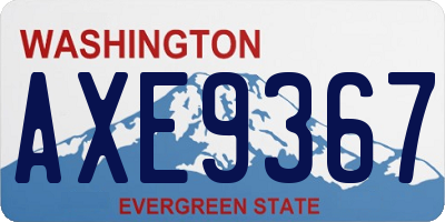 WA license plate AXE9367
