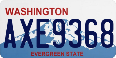 WA license plate AXE9368