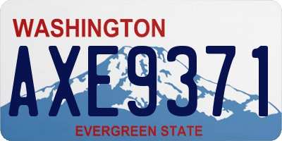 WA license plate AXE9371