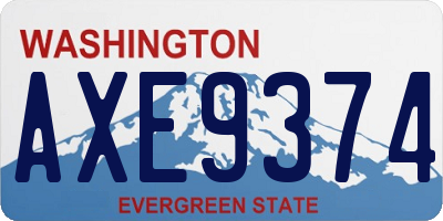 WA license plate AXE9374