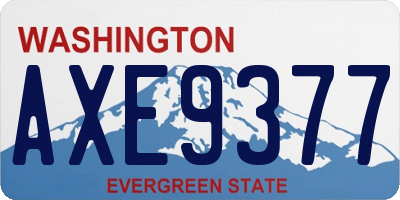 WA license plate AXE9377