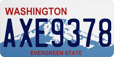 WA license plate AXE9378