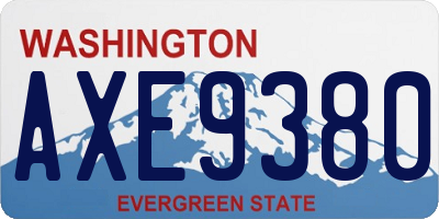 WA license plate AXE9380