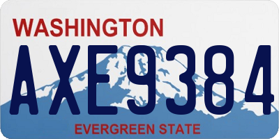 WA license plate AXE9384