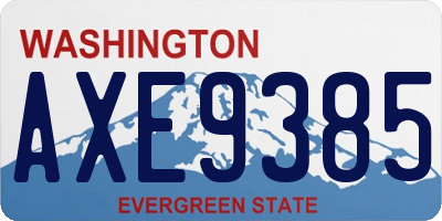 WA license plate AXE9385
