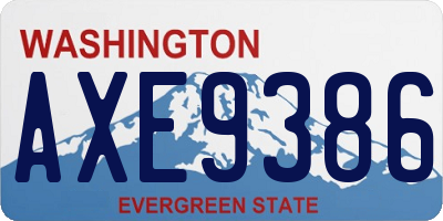 WA license plate AXE9386