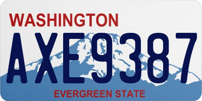 WA license plate AXE9387