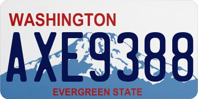 WA license plate AXE9388
