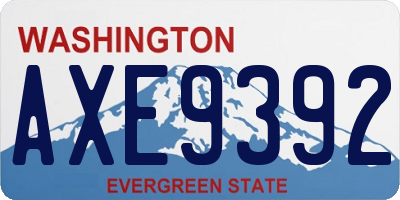 WA license plate AXE9392