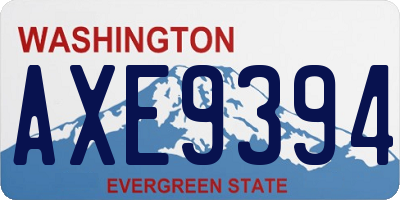WA license plate AXE9394