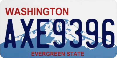 WA license plate AXE9396