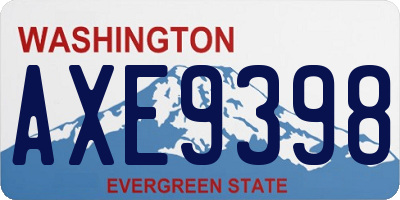 WA license plate AXE9398