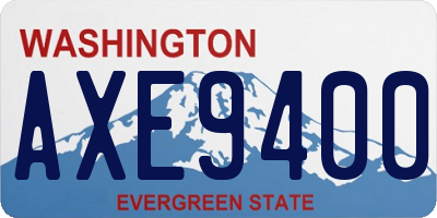 WA license plate AXE9400