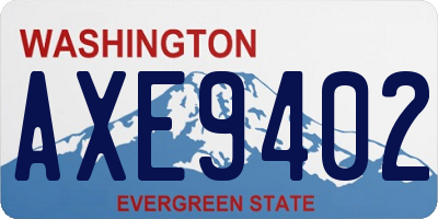 WA license plate AXE9402