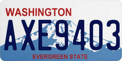 WA license plate AXE9403