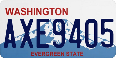 WA license plate AXE9405