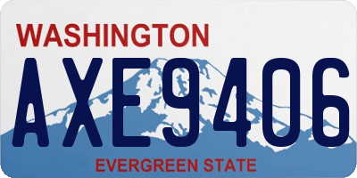 WA license plate AXE9406