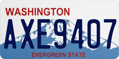 WA license plate AXE9407
