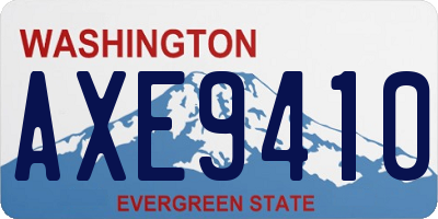 WA license plate AXE9410