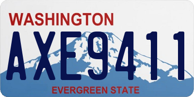 WA license plate AXE9411