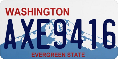 WA license plate AXE9416
