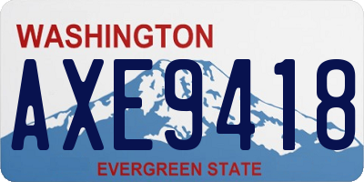 WA license plate AXE9418