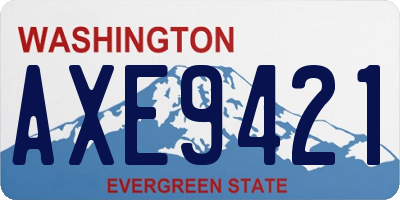 WA license plate AXE9421