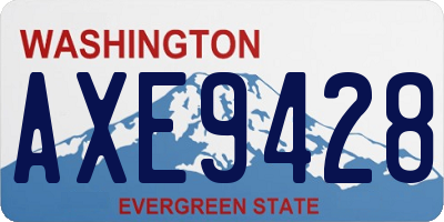 WA license plate AXE9428