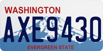 WA license plate AXE9430