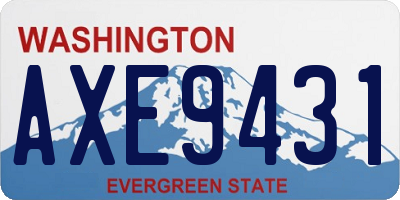 WA license plate AXE9431