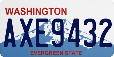 WA license plate AXE9432