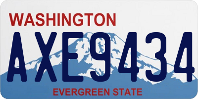 WA license plate AXE9434