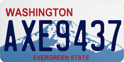 WA license plate AXE9437