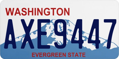 WA license plate AXE9447