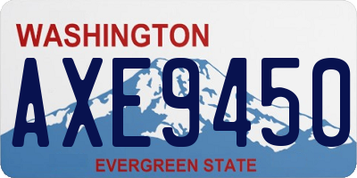 WA license plate AXE9450