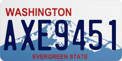 WA license plate AXE9451