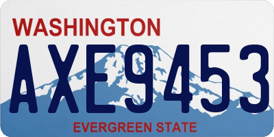 WA license plate AXE9453