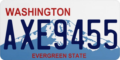 WA license plate AXE9455