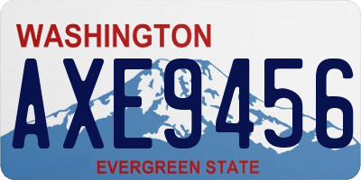 WA license plate AXE9456